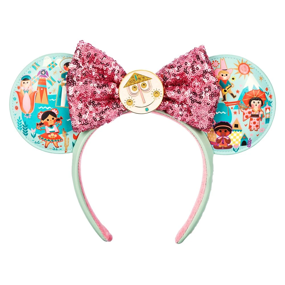 Disney It's A Small World Ear Headband With Sequined Bow For Adults 1 Disney It's A Small World Ear Headband With Sequined Bow For Adults