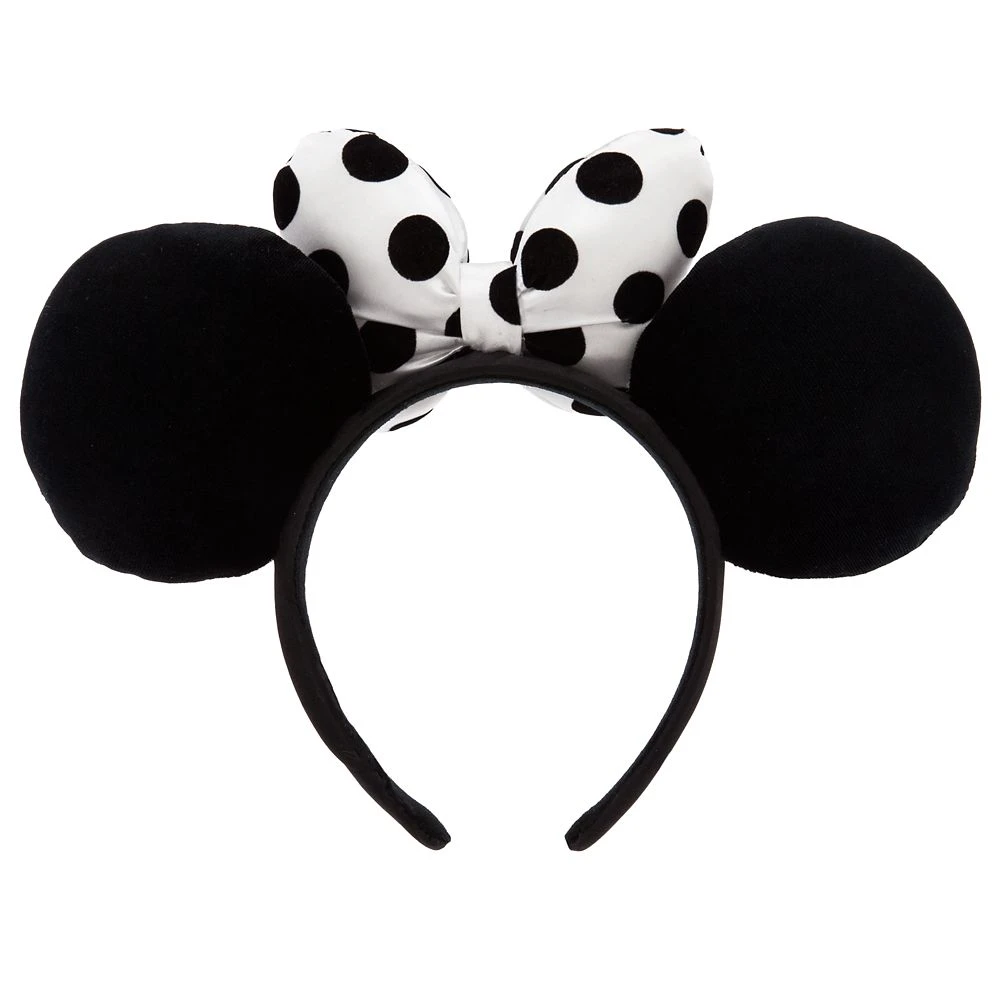 Disney Minnie Mouse Ear Headband With Satin Bow For Adults – Black And White 2 Disney Minnie Mouse Ear Headband With Satin Bow For Adults – Black And White - Image 2