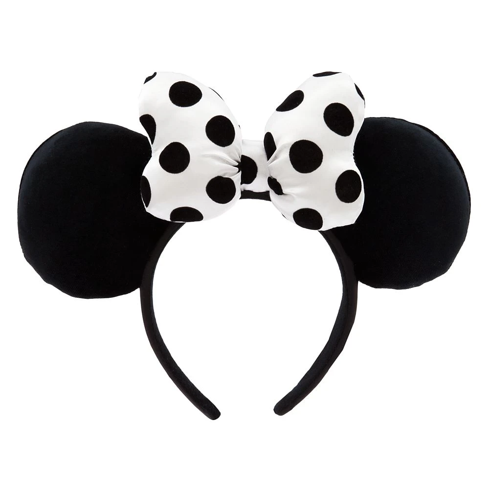 Disney Minnie Mouse Ear Headband With Satin Bow For Adults – Black And White 1 Disney Minnie Mouse Ear Headband With Satin Bow For Adults – Black And White