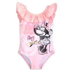 Disney Minnie Mouse Pink Swimsuit And Hair Scrunchie Set For Girls -Disney 5006046950293 4