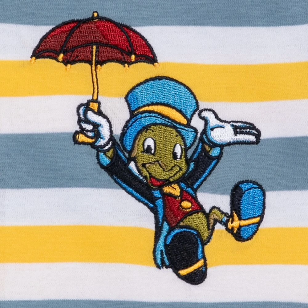 Disney Pinocchio And Jiminy Cricket Striped T-Shirt For Kids 4 Disney Pinocchio And Jiminy Cricket Striped T-Shirt For Kids - Image 4