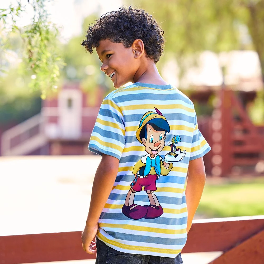 Disney Pinocchio And Jiminy Cricket Striped T-Shirt For Kids 6 Disney Pinocchio And Jiminy Cricket Striped T-Shirt For Kids - Image 6