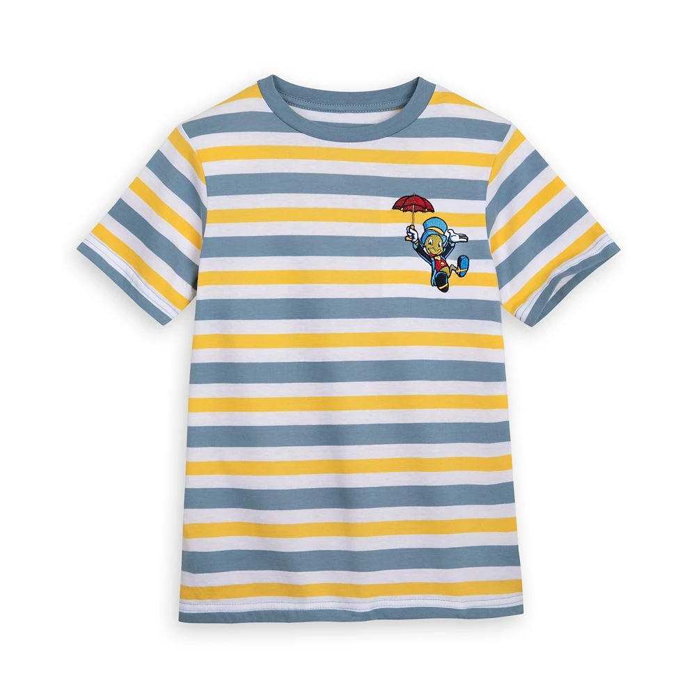 Disney Pinocchio And Jiminy Cricket Striped T-Shirt For Kids 1 Disney Pinocchio And Jiminy Cricket Striped T-Shirt For Kids