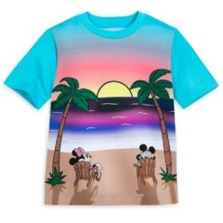 Disney Mickey And Minnie Mouse Summer Beach T-Shirt For Kids