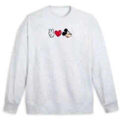 Disney Mickey Mouse ''Peace, Love, Mickey'' Pullover Sweatshirt For Women