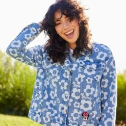 Disney Minnie Mouse Floral Denim Jacket For Women -Disney 5103106880220 1