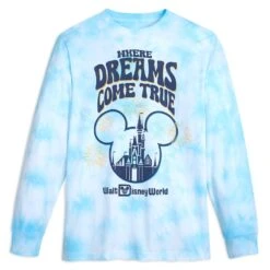 Mickey Mouse Icon And Cinderella Castle Long Sleeve Tie-Dye T-Shirt For Adults β Walt Disney World