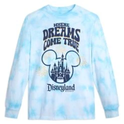 Mickey Mouse Icon And Sleeping Beauty Castle Long Sleeve Tie-Dye T-Shirt For Adults β Disneyland