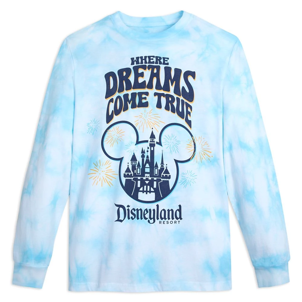 Mickey Mouse Icon And Sleeping Beauty Castle Long Sleeve Tie-Dye T-Shirt For Adults – Disneyland 1 Mickey Mouse Icon And Sleeping Beauty Castle Long Sleeve Tie-Dye T-Shirt For Adults – Disneyland