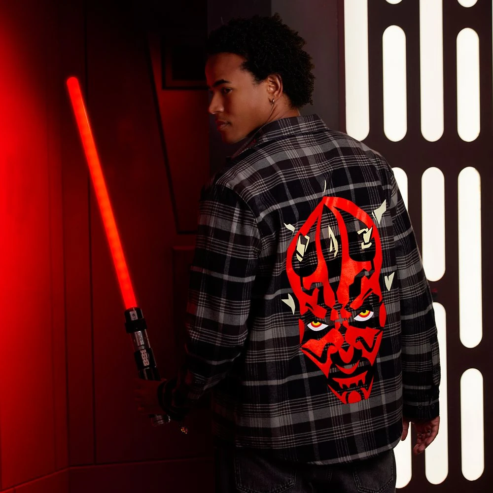 Disney Darth Maul Flannel Shirt For Adults By Cakeworthy – Star Wars: Episode 1 – The Phantom Menace 2 Disney Darth Maul Flannel Shirt For Adults By Cakeworthy – Star Wars: Episode 1 – The Phantom Menace - Image 2