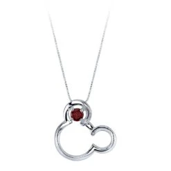 Disney Mickey Mouse January Birthstone Necklace For Women – Garnet