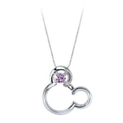 Disney Mickey Mouse June Birthstone Necklace For Women – Light Amethyst