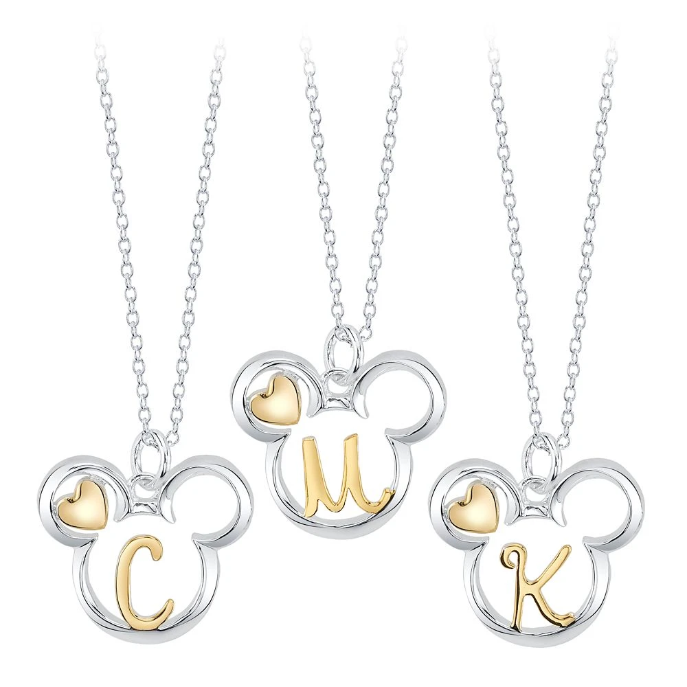Disney Mickey Mouse Icon With Initial Necklace 1 Disney Mickey Mouse Icon With Initial Necklace