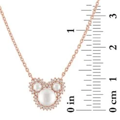 Disney Mickey Mouse Icon Pearl Necklace By Rebecca Hook – Rose Gold -Disney 7002057283843 2