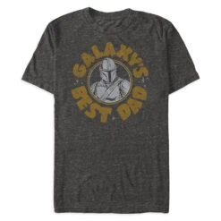 Disney The Mandalorian ''Galaxy's Best Dad'' Heathered T-Shirt For Men – Star Wars: The Mandalorian