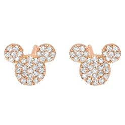 Disney Mickey Mouse Icon Stud Earrings By CRISLU – Rose Gold