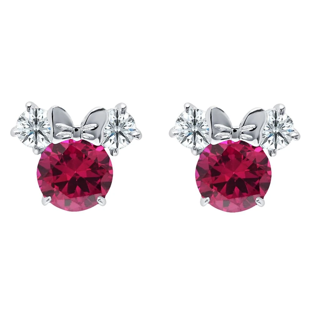 Disney Minnie Mouse Birthstone Earrings By CRISLU – Platinum 1 Disney Minnie Mouse Birthstone Earrings By CRISLU – Platinum