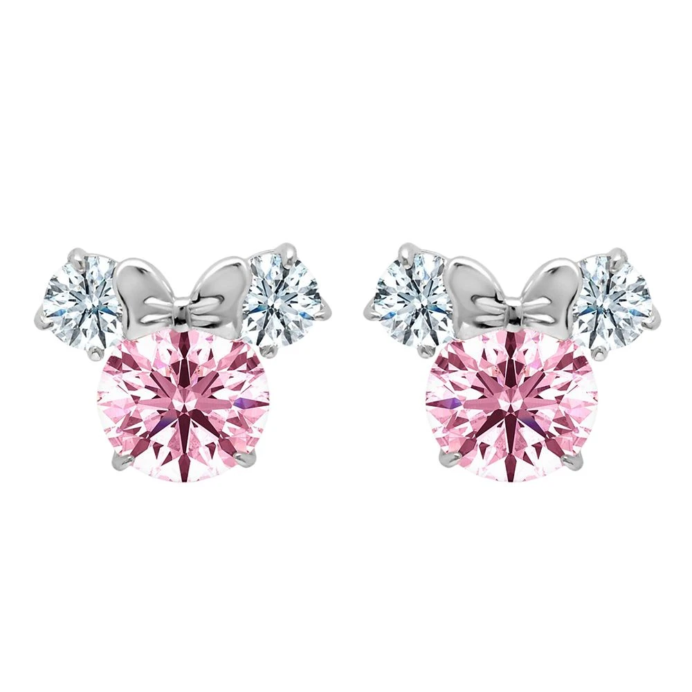 Disney Minnie Mouse Earrings For Kids By CRISLU – Pink 1 Disney Minnie Mouse Earrings For Kids By CRISLU – Pink