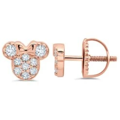 Disney Minnie Mouse Icon Stud Earrings For Kids By CRISLU -Disney 7401057015645 2