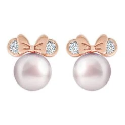 Disney Minnie Mouse Icon Pearl Earrings By CRISLU